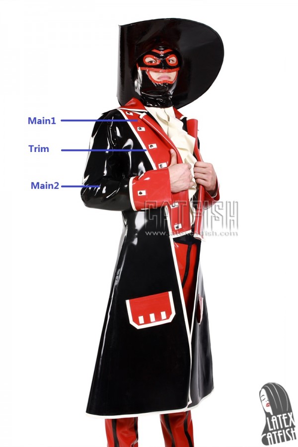 Men's 'Captain Hook' Latex Pirate Costume Coat