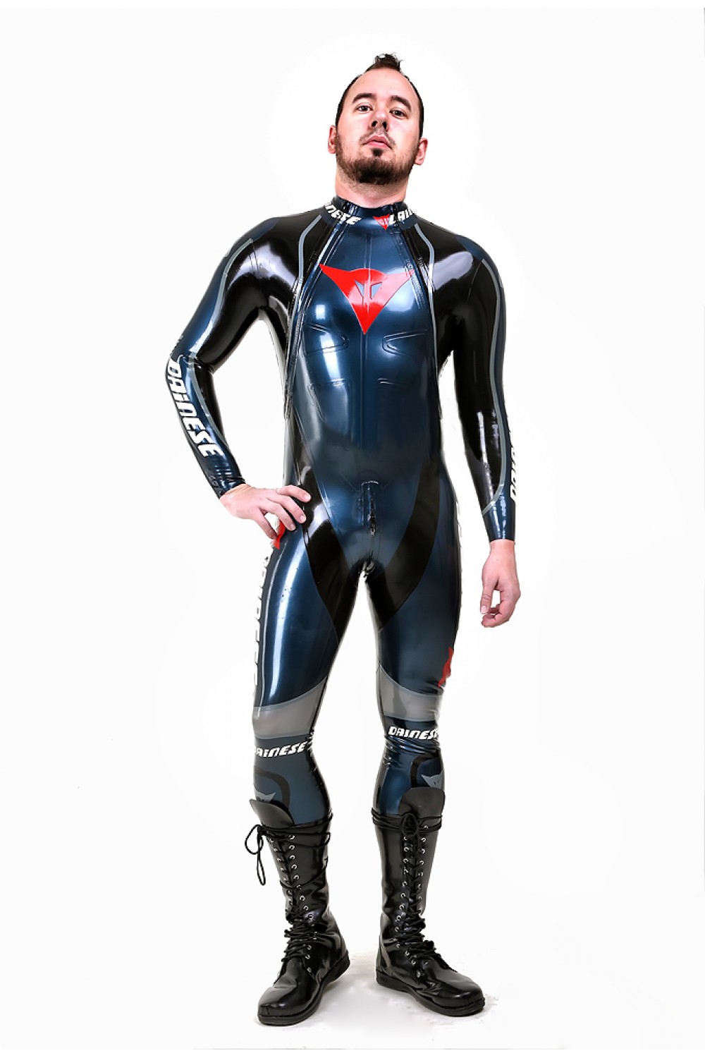 Men's T-Age Style Motorcycle Biker Rubber Catsuit Version 17 Men's T-Age Style Motorcycle Biker Rubber Catsuit Version 17