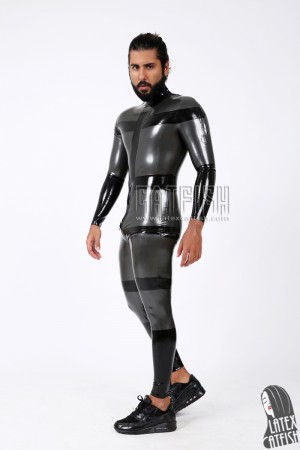 Men's 'Verti-Cross' Shoulder-Zip Latex Catsuit