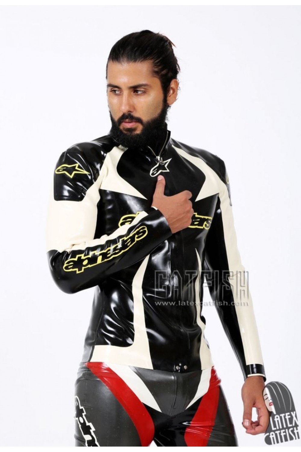 Men's Branded Latex Motorcycle Jacket Men's Branded Latex Motorcycle Jacket