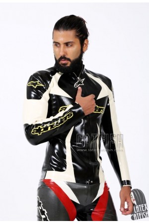 Men's Branded Latex Motorcycle Jacket