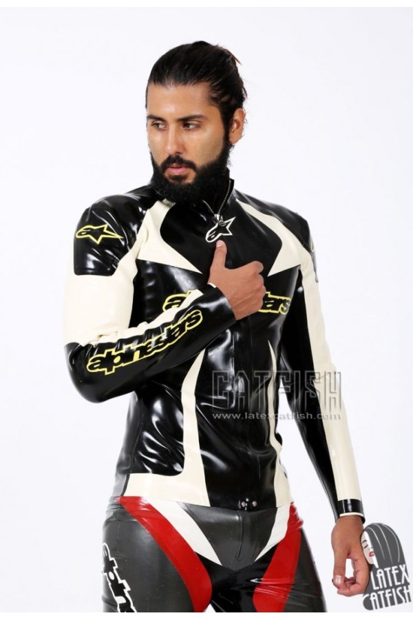 Men's Branded Latex Motorcycle Jacket