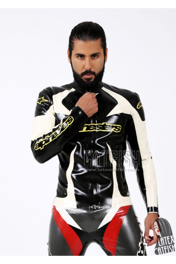 Men's Branded Latex Motorcycle Jacket