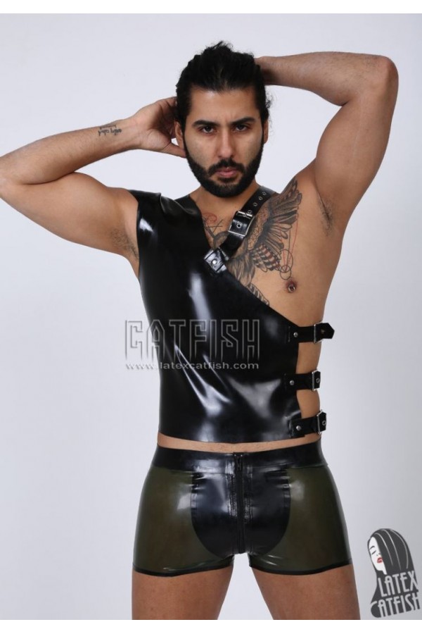 Men's Latex 'Gladiator' Strapped Body Vest