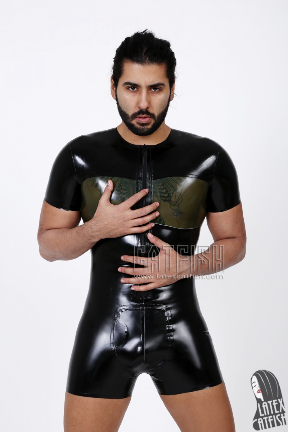 Men's Round Neck Front Zipper 'Pocket' Latex Surfsuit Men's Round Neck Front Zipper 'Pocket' Latex Surfsuit