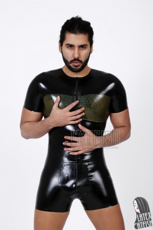 Men's Round Neck Front Zipper 'Pocket' Latex Surfsuit