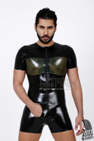 Men's Round Neck Front Zipper 'Pocket' Latex Surfsuit