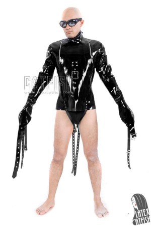 Men's Latex Straightjacket/Bondage Long-sleeved Jacket