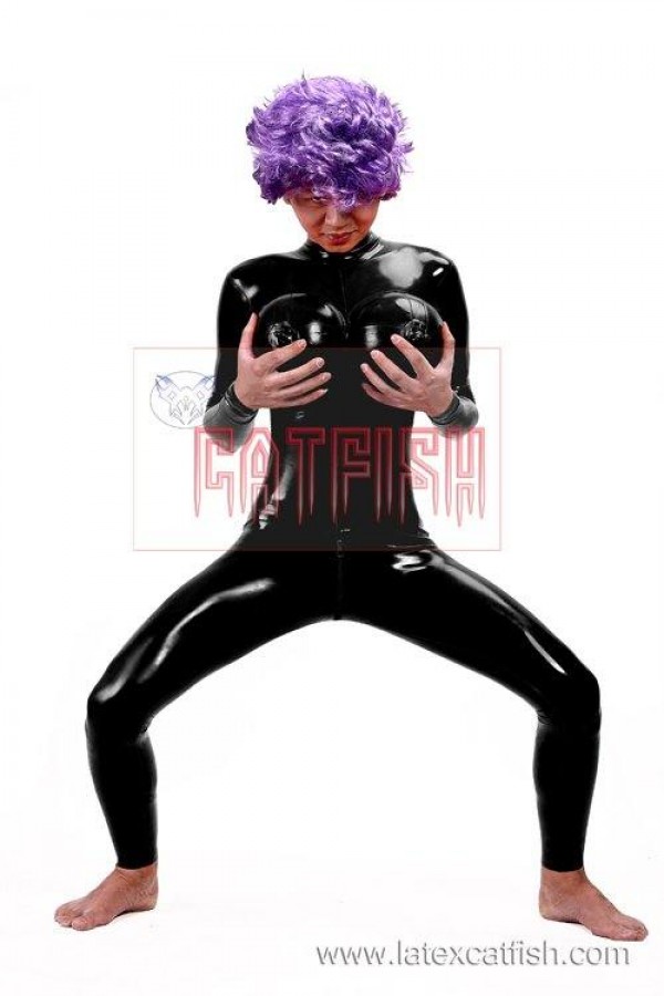 Unisex Latex Inflatable 'Boobs' Catsuit