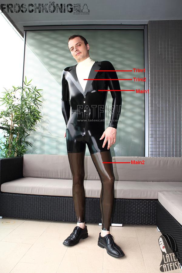 Men's 'Dapper Dan' Formal Look Neck Entry Latex Catsuit