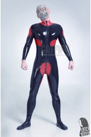 Men's 'Evander' Front Zipper Latex Catsuit