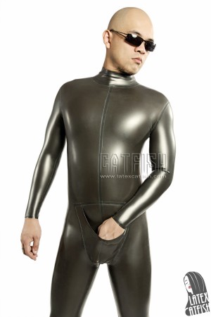 Men's Neck Entry 'Pouch' Zipperless Latex Catsuit