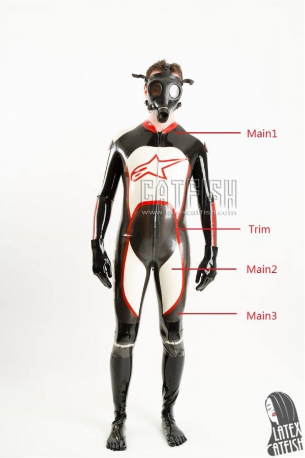 Men's Brandname Biker Latex Catsuit Version 9