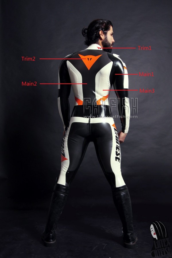 (Stock Clearance) Men's MotoGP Biker Latex Catsuit Version 4