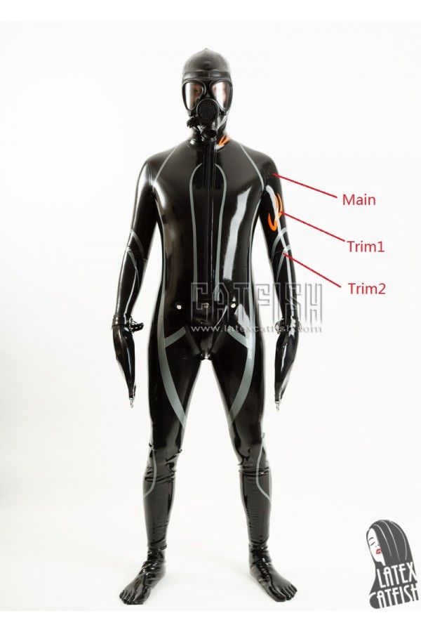 Men's Mitten-Sleeved Codpiece Latex Catsuit