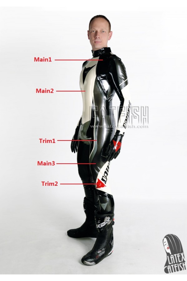 Men's Brand Name T-Age Style MotoGP Latex Biker Catsuit Version 15