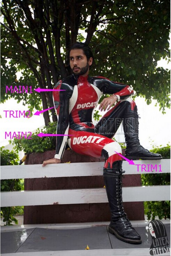 Men's Brand Name T-Age MotoGP Biker Latex Catsuit Version 9