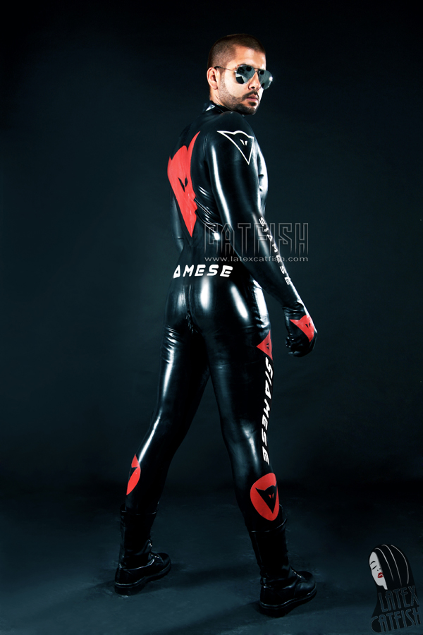 Men's Moto Racing Biker Latex Catsuit