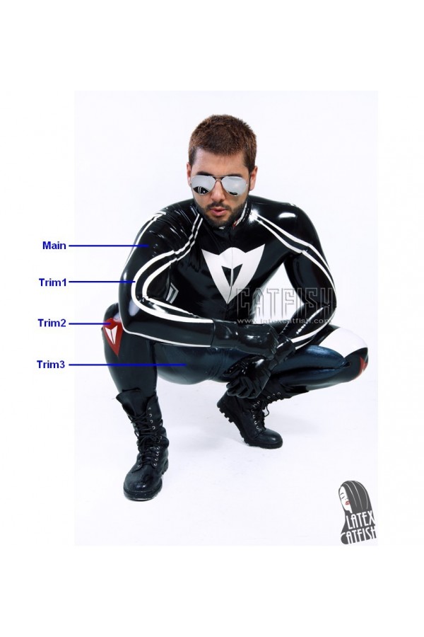 Men's Brand Name MotoGP Biker Latex Catsuit version 20