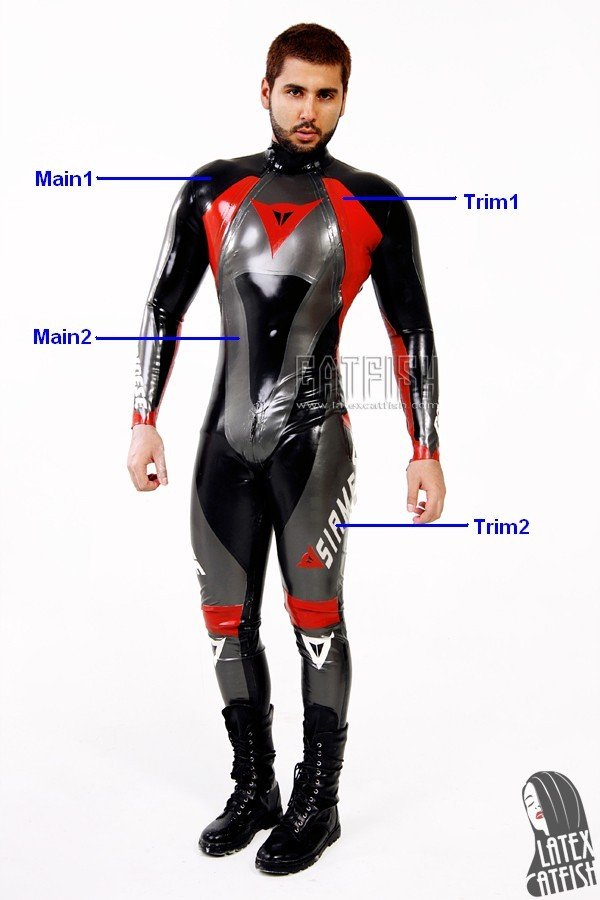 Men's  T-Age Style Motorcycle Racing Latex Catsuit Version 18