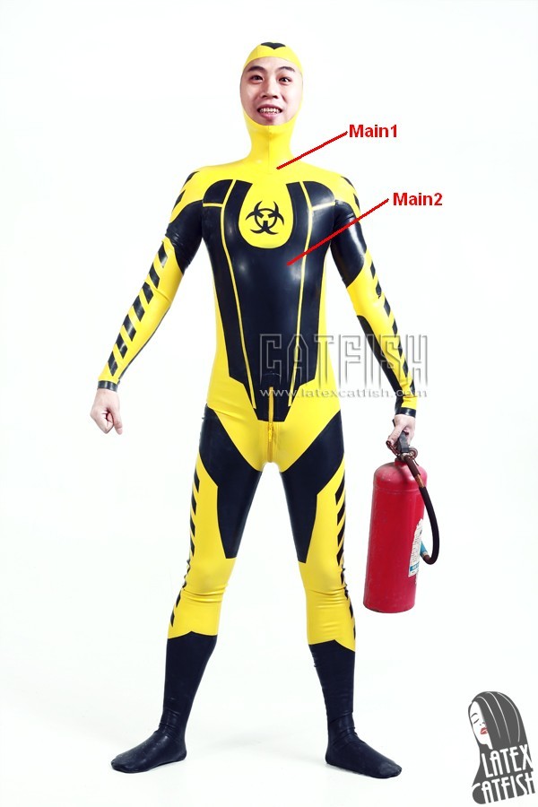 Men's 'Biohazardous' Hooded Latex Catsuit