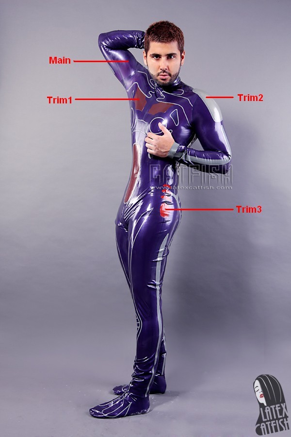 Men's 'Eridanus' Latex Neck Entry Catsuit with Feet