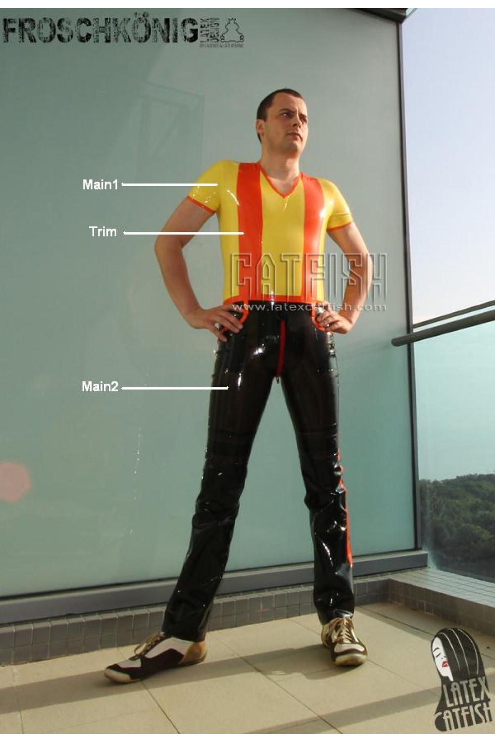 Men's 'Weekender' Short-Sleeved Latex Jumpsuit Men's 'Weekender' Short-Sleeved Latex Jumpsuit