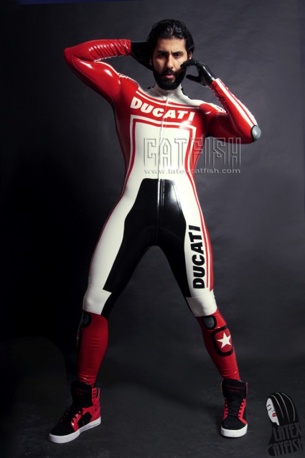 Men's Brand Name MotoGP Biker Latex Catsuit Version 10