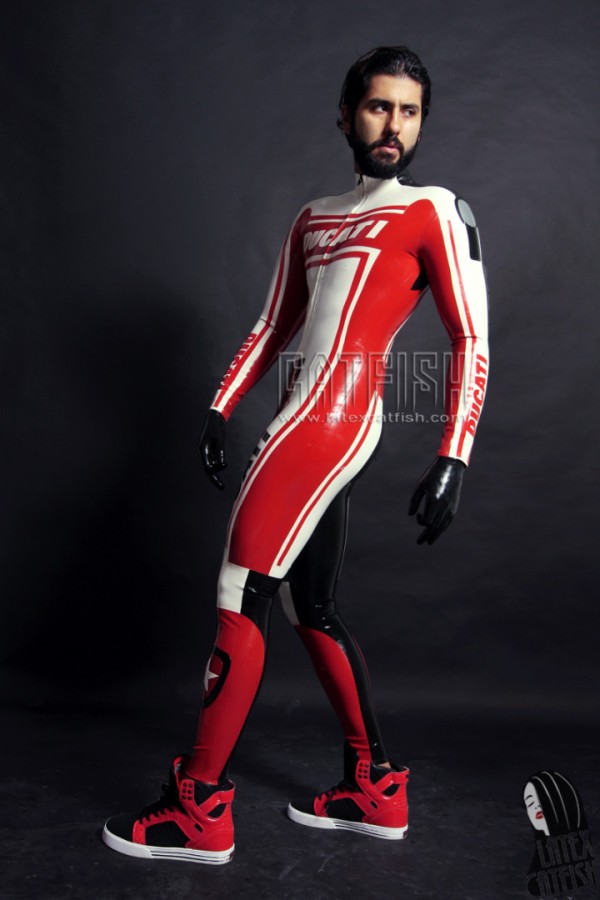Men's Brand Name MotoGP Biker Latex Catsuit Version 10