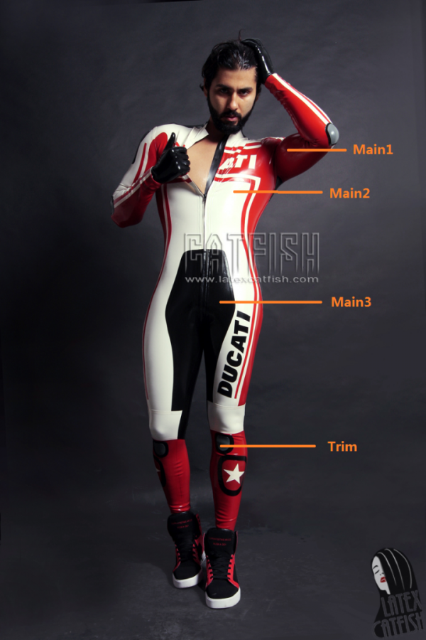 Men's Brand Name MotoGP Biker Latex Catsuit Version 10