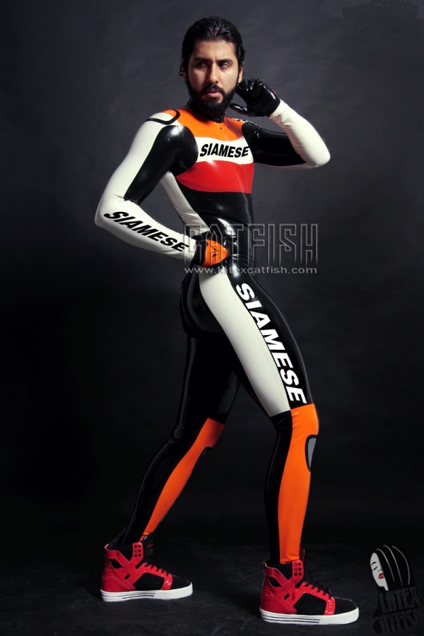 Men's Brand Name MotoGP Latex Biker Suit Version 7