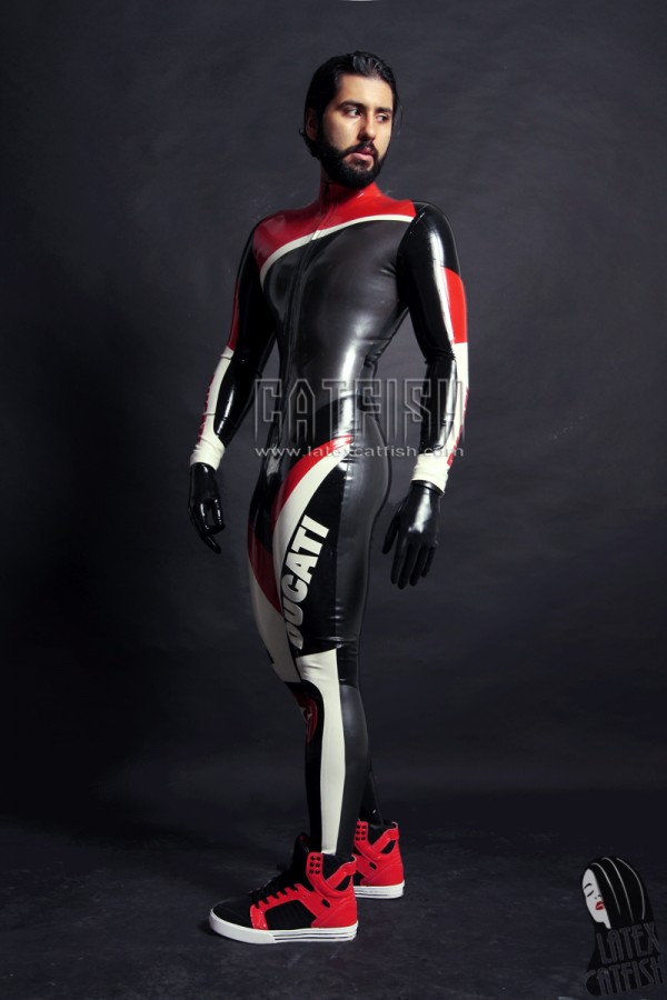 Men's Brand Name MotoGP Biker Latex Catsuit Version 13