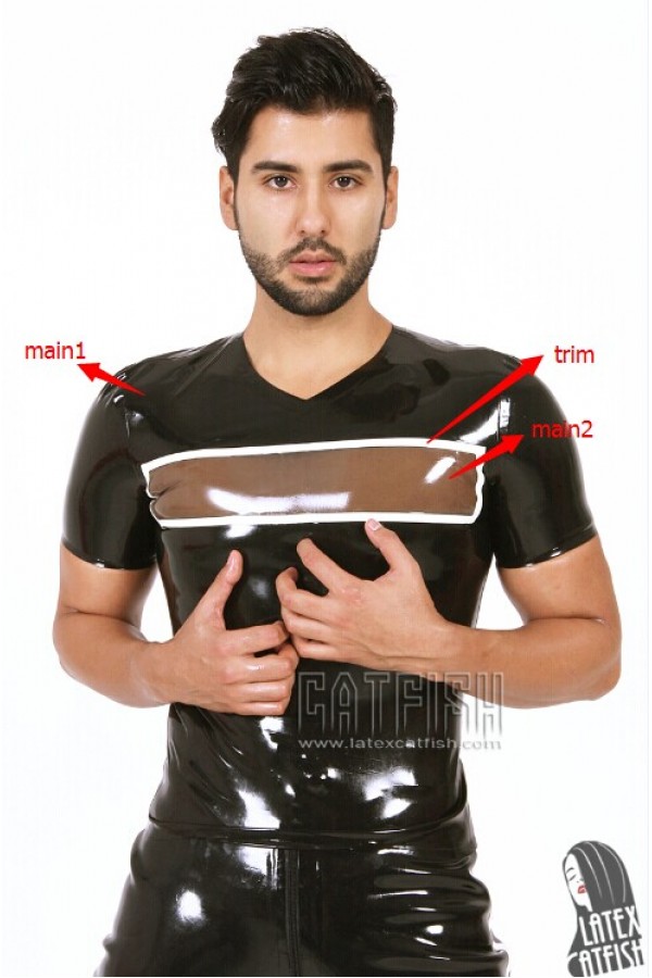 Men's V-Neck Latex T-Shirt