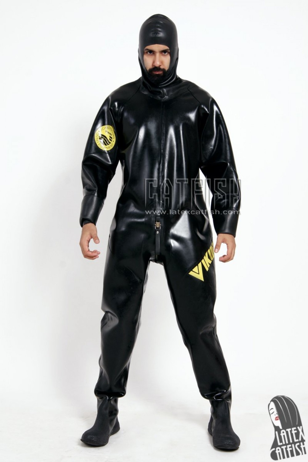 Men's Heavy Duty Brand Name Latex Hooded Drysuit Diving Suit Men's Heavy Duty Brand Name Latex Hooded Drysuit Diving Suit