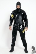 (stock clearance) Men's Heavy Duty Brand Name Latex Hooded Drysuit Diving Suit