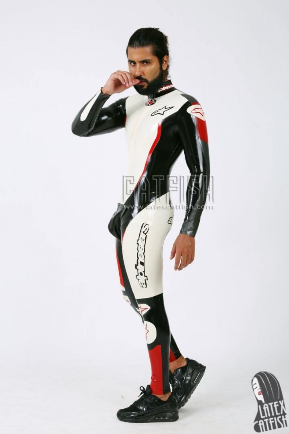 Men's Brand Name MotoGP Biker Latex Catsuit Version 14 Men's Brand Name MotoGP Biker Latex Catsuit Version 14