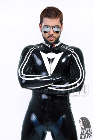 Men's Brand Name MotoGP Biker Latex Catsuit version 20