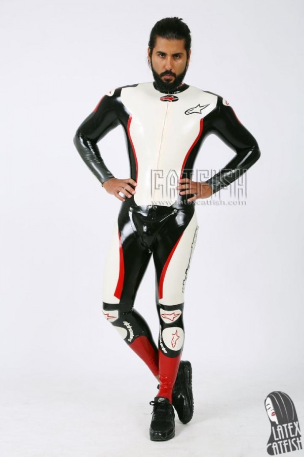 Men's Brand Name MotoGP Biker Latex Catsuit Version 14