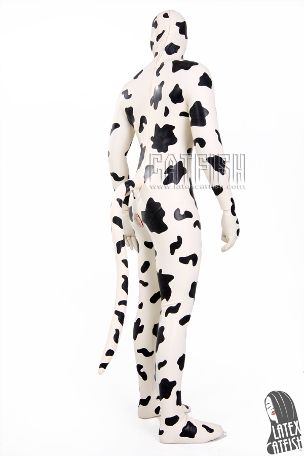 Men's 'Bos Taurus' Cow Design Latex Catsuit