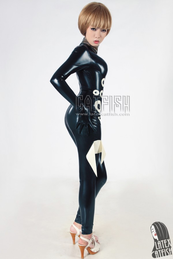 'Polo=Polo' Back Zipper Latex Catsuit