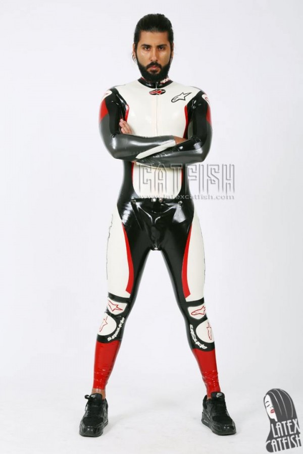 Men's Brand Name MotoGP Biker Latex Catsuit Version 14