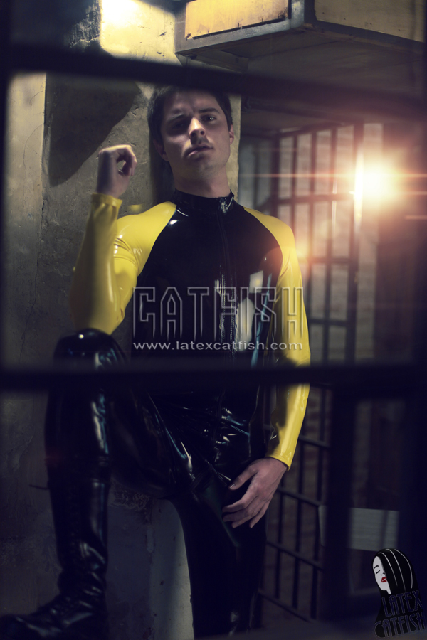 Men's Raglan-Sleeved Front Zipper Latex Catsuit