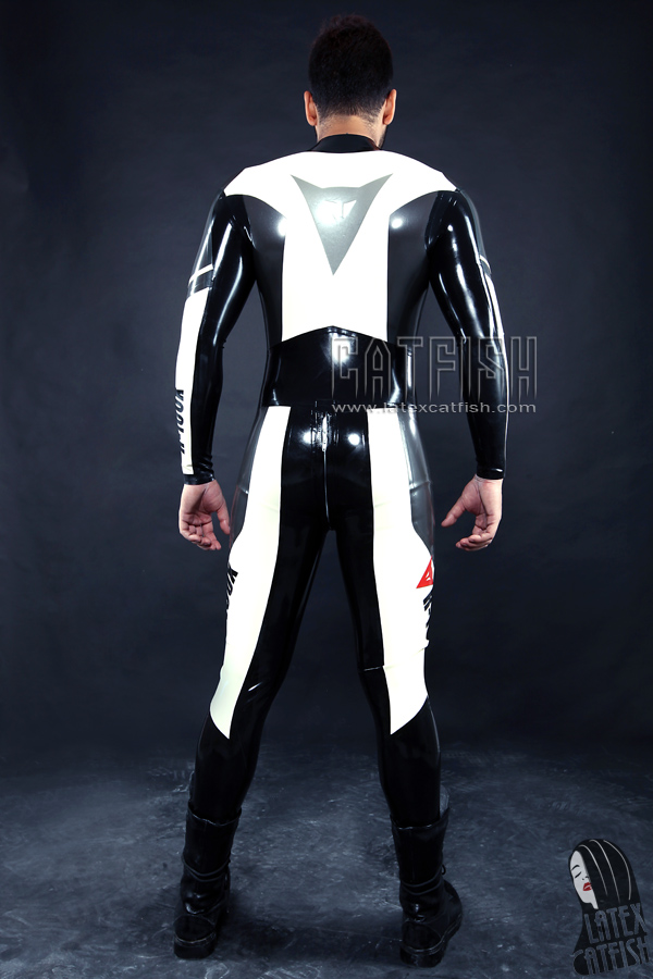 Men's R-100X Branded Latex Biker Catsuit