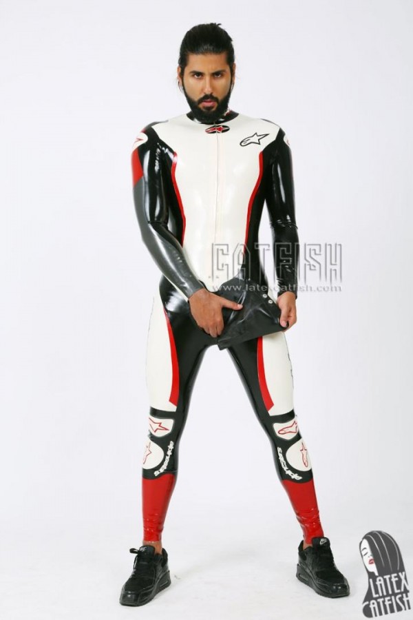 Men's Brand Name MotoGP Biker Latex Catsuit Version 14
