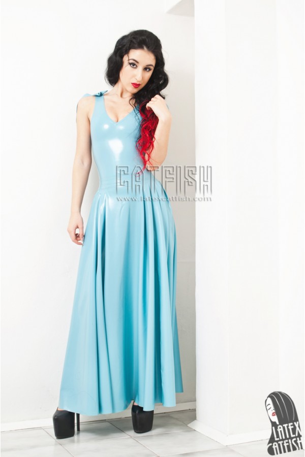 'Maxi-Saxy' Latex Maxi Prom Dress