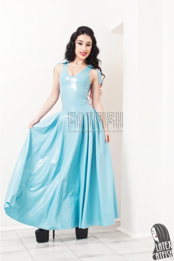 'Maxi-Saxy' Latex Maxi Prom Dress