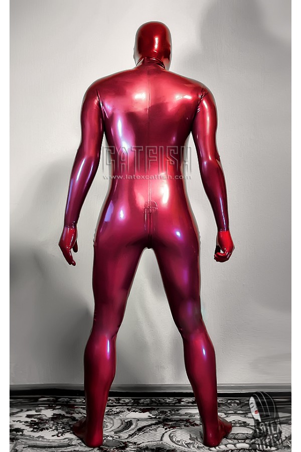 Men's 'Boo-Boobs' Breasts Latex Catsuit