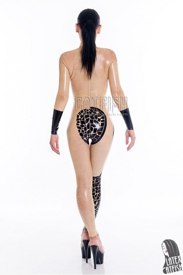 'Mosaic' Semi-Transparent Latex Catsuit