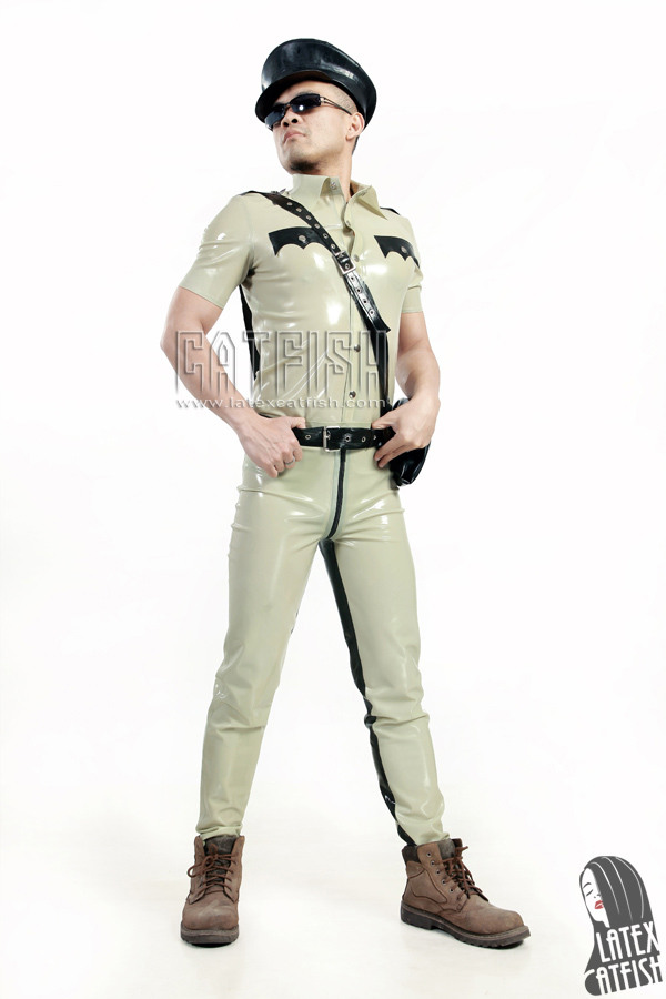 Mens' 'Police' Style Latex Uniform Shirt