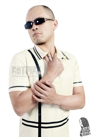 Men's Formal Striped Latex Polo Shirt